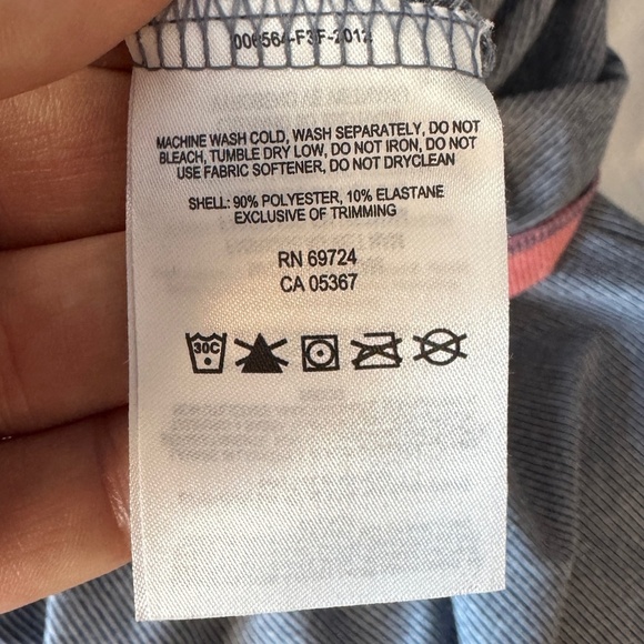 Columbia Omni-Wick Pin-Striped Outdoor Tank Knee Dress Gray 1X PFG Waist Tie - Picture 8 of 15